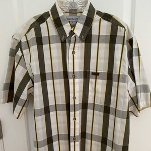 Carhartt Green Yellow Plaid SS Shirt Size Medium